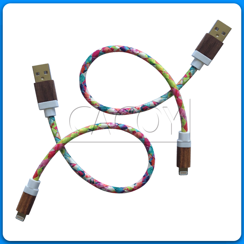 Cloth material mfi cable with wooden casing